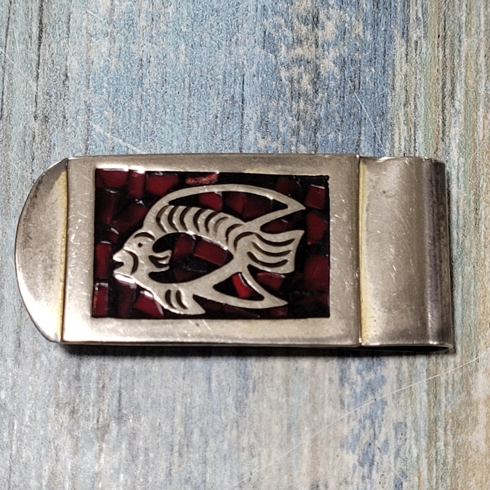 Fish mosaic Money Clip.